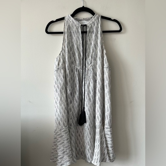 A.L.C. SILK Hadley Dress in White & Black - Picture 3 of 16